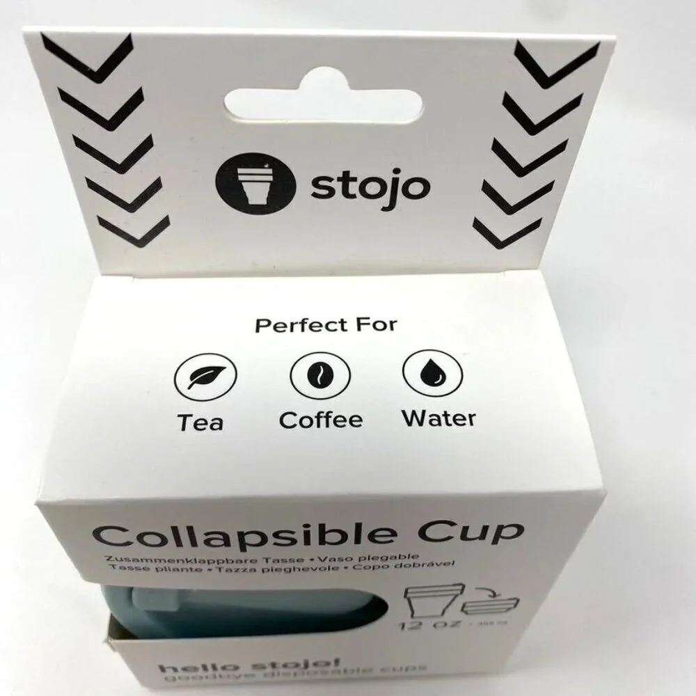 STOJO Collapsible 12 OZ Reusable To-Go Pocket Size Cup Hot/Cold Aquamarine